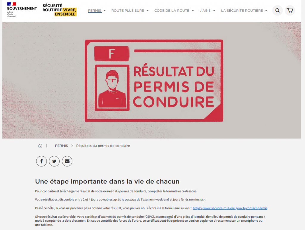 résultat permis