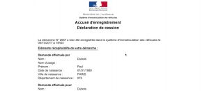 enregistrement de cession