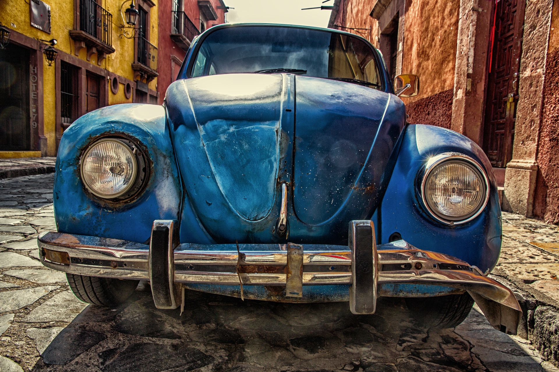 voiture bleue 