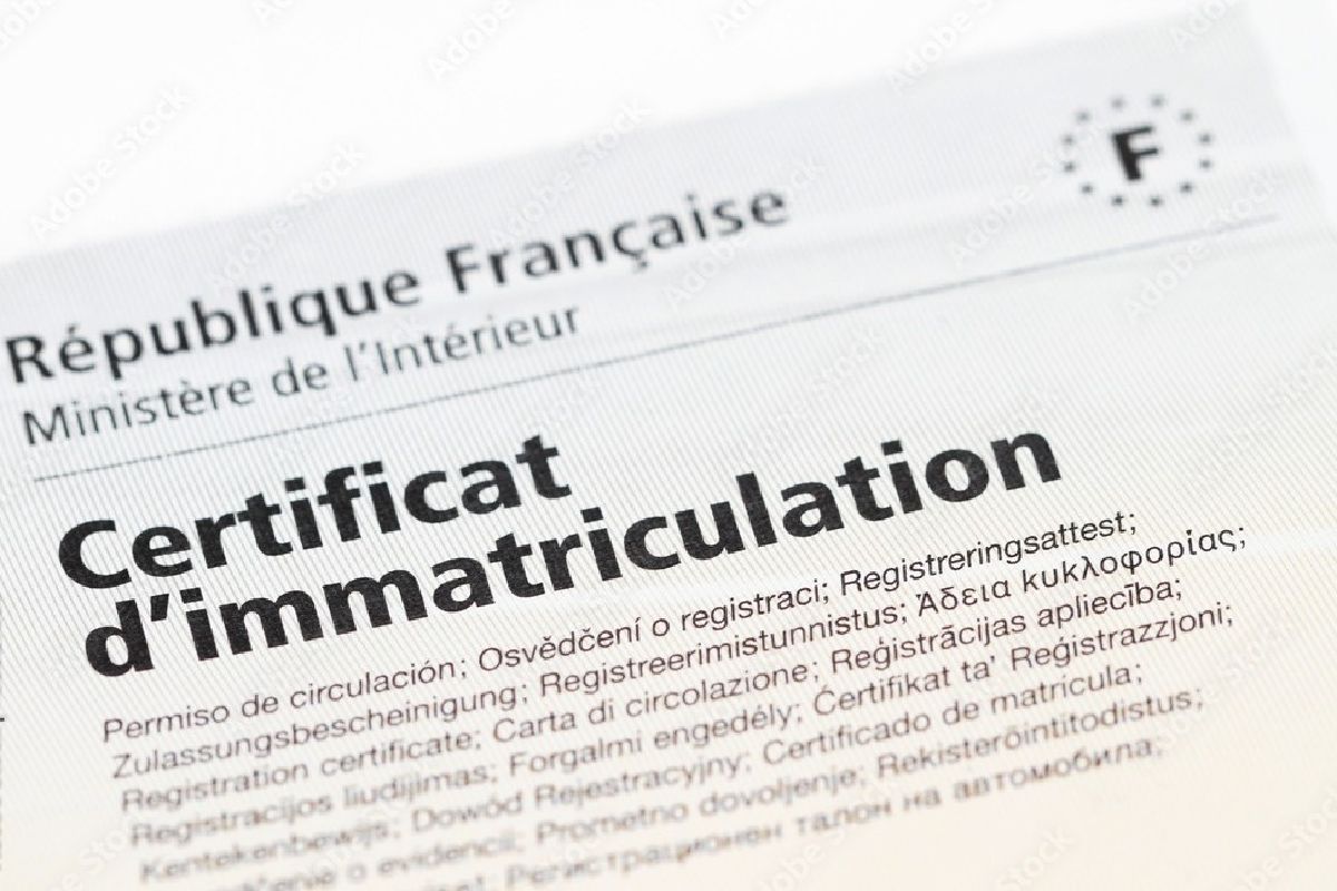 Certificat d'immatriculation: à préparer après signature du certificat de cession