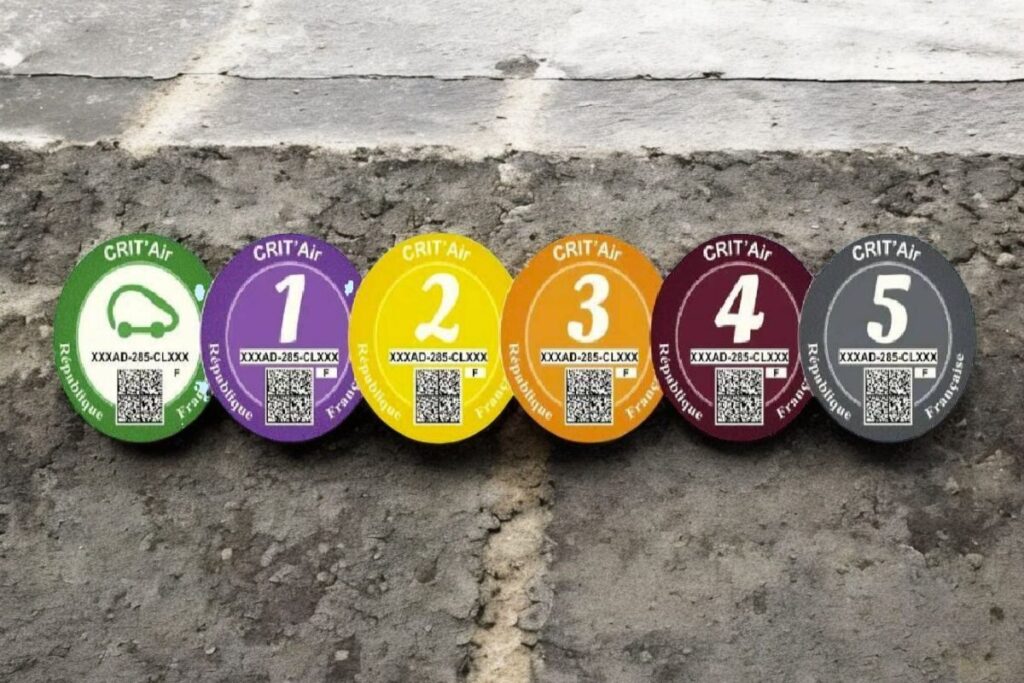 Les différentes catégories de vignette Crit’Air nécessaires pour circuler dans les Zones à Circulation Restreinte