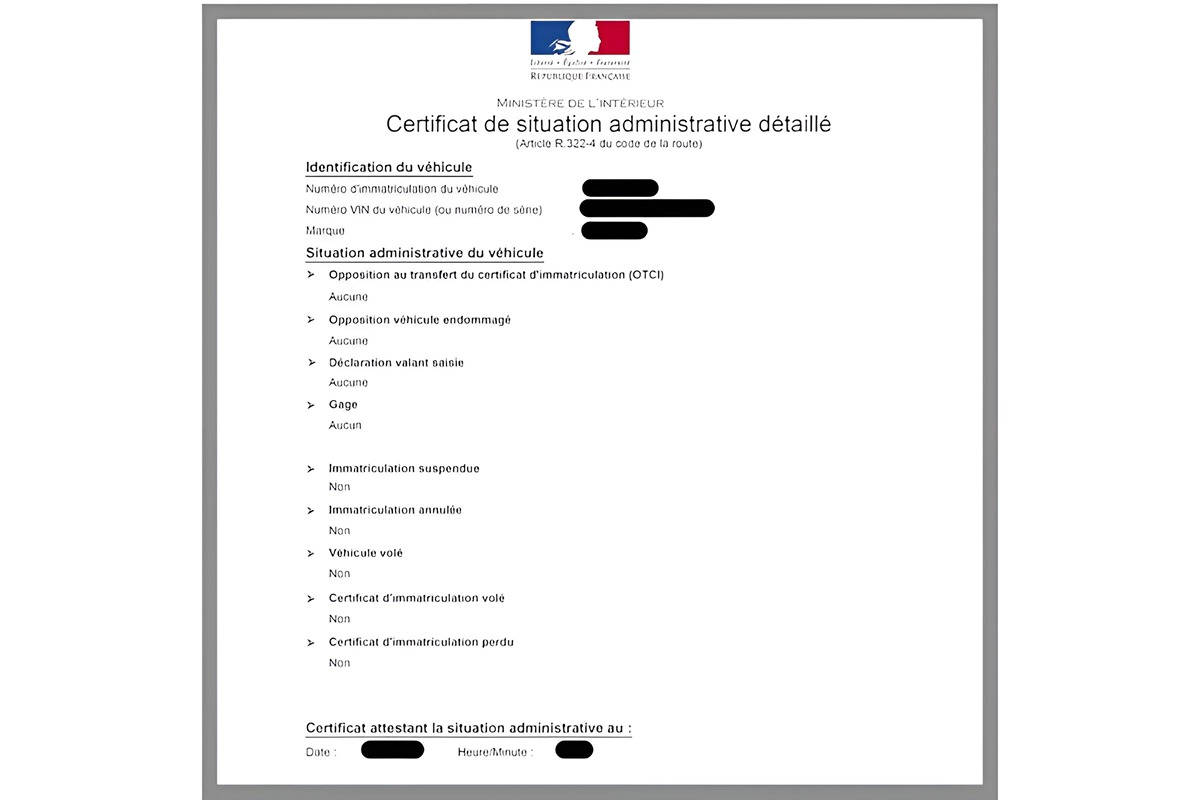 certificat de non gage PDF gratuit