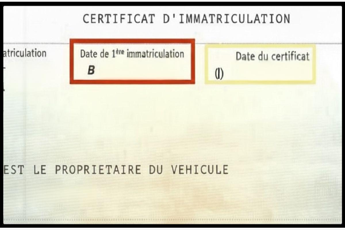 date du CI ou date de première immatriculation