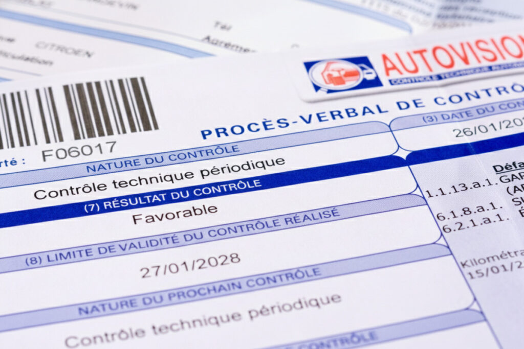 Procès-verbal de contrôle technique utilisé pour refaire une vignette contrôle technique perdue